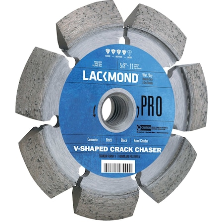 Lackmond 4 x .375 x 5/8-11 Thread arbor PRO Series V-Shaped Crack Chasers CKVN4375